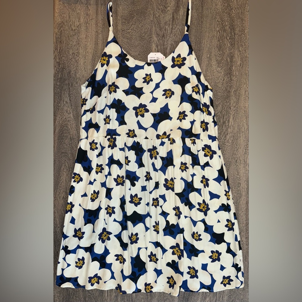 Cantão Mini Floral Dress (Blue Yellow & White, Size M, NEW, Tags Included)